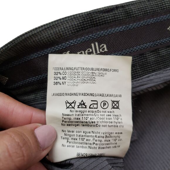 Zanella Austin Dress Pants Mens 38 Cuffed Moleskin Pleated Dark Taupe Italy - Picture 4 of 9